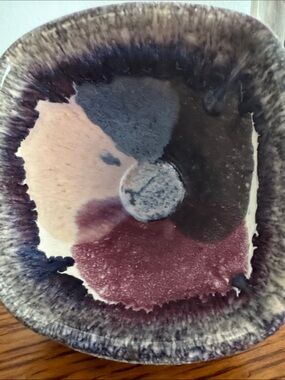 Artisan Ceramic Accent Bowl in Blue and Gray